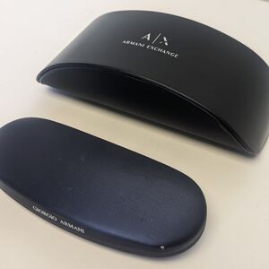 2 Giorgio Armani Blue Armani Exchange A/X Black Hard Shell Sunglass Cases